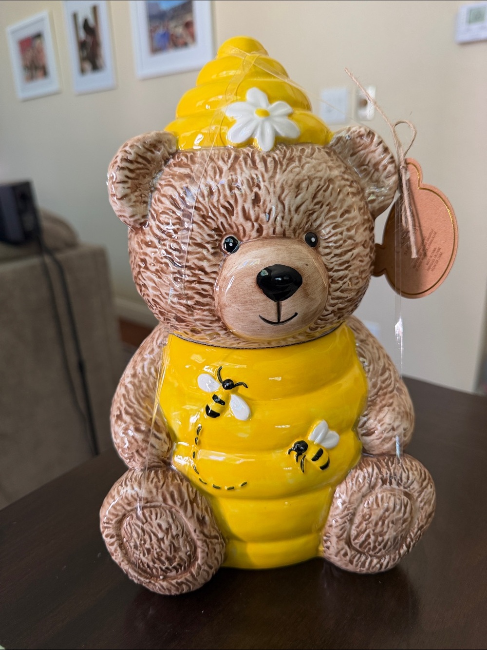 NWT Teddy Bear Beehive Cookie Jar